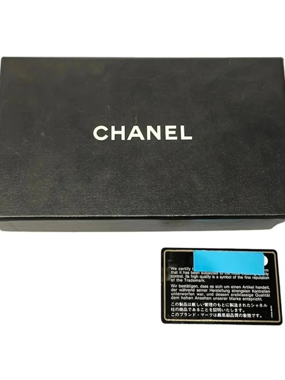 CHANEL Black Calfskin Long Wallet Gold hardware